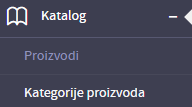 Pristup sekciji Kategorije porizvoda