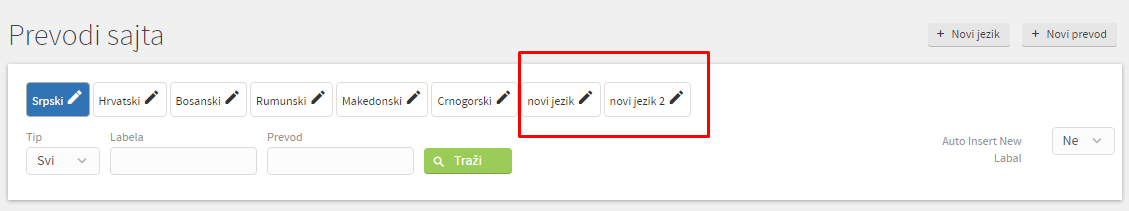 Pregled novih kreiranih jezika